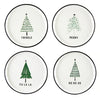 Four Holiday Tree Plates 