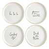 Holiday appetizer plates with sayings