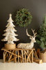Antique White Faux Concrete Deer, 26"