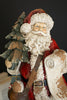 Traditional Faux Concrete Santa With List, 23"