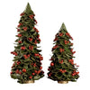 Leaf trees with mixed red berries