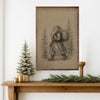 Saint Nick Walking Through Pines Art, 5x8